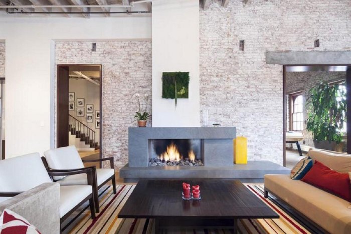 Камин в стиле лофт