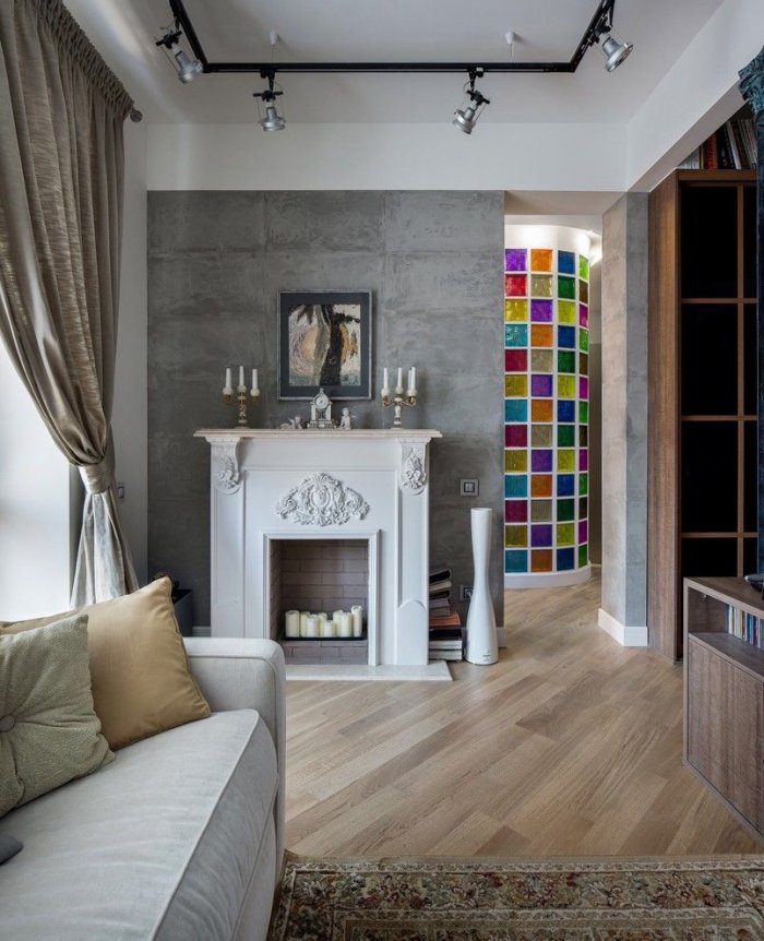 Стеклоблоки в стиле лофт