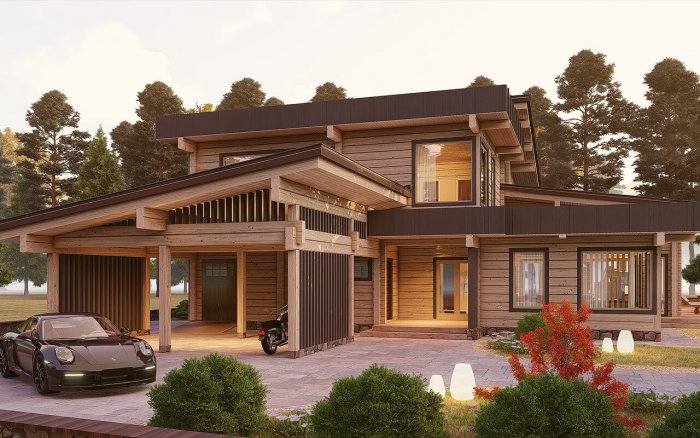 Дом из клееного бруса "серебряный век"