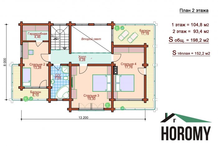 Финский двухэтажный дом с односкатной крышей