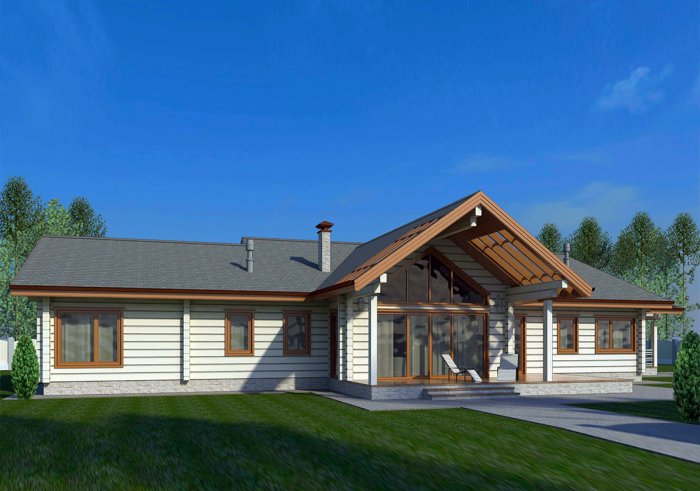 Графитовый дом из клееного бруса