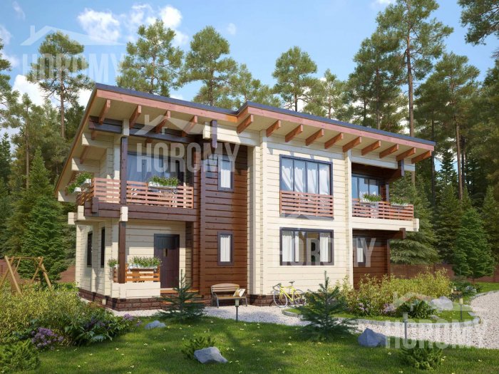 Дом Охта из клееного бруса