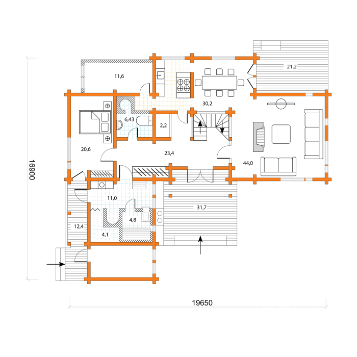 Дом из бруса проекты Скандинавия 130м2