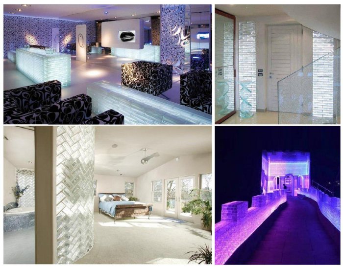 Стеклоблоки в интерьере