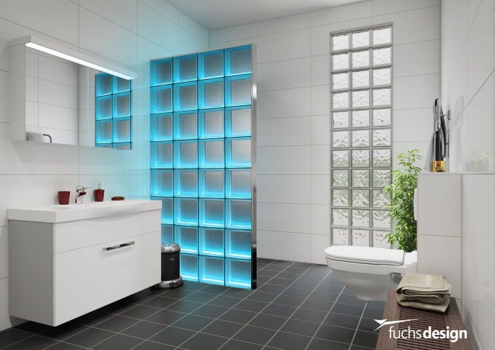 Перегородка из стеклоблоков