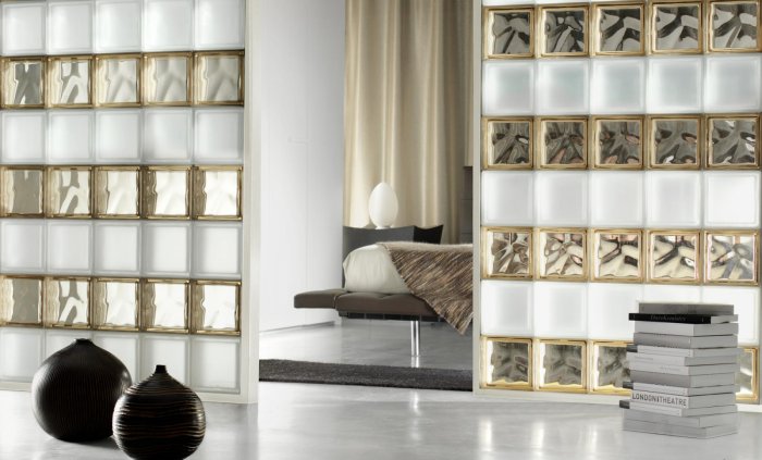 Стеклоблоки Инка в интерьере