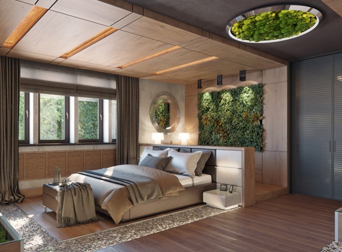 Экостиль в интерьере спальни