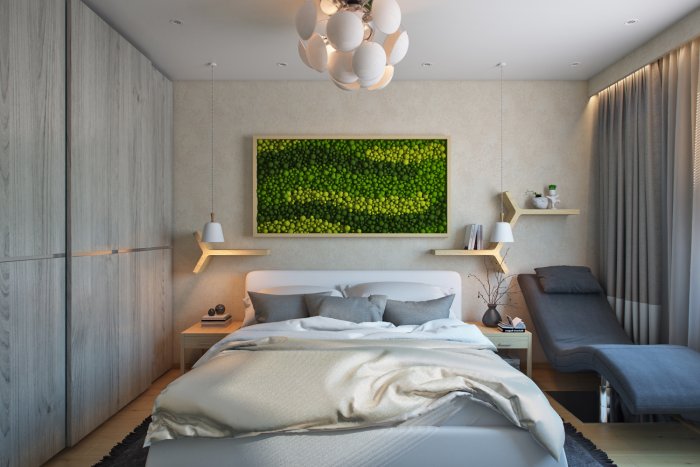 Маленькая спальня в эко стиле
