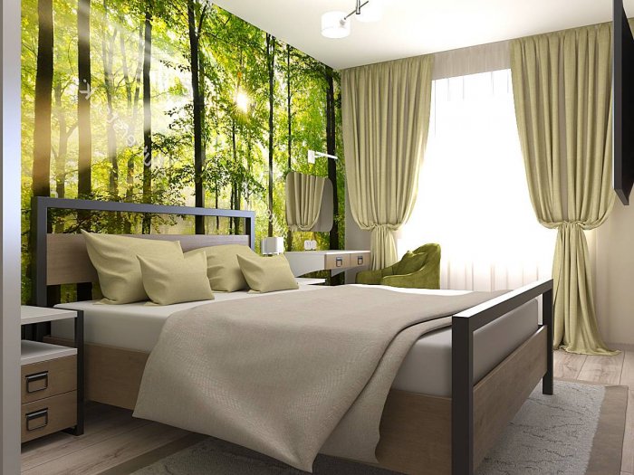 Спальня в стиле экостиль