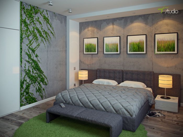 Спальня 10 кв м в экостиле