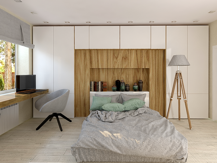 Маленькая спальня в эко стиле