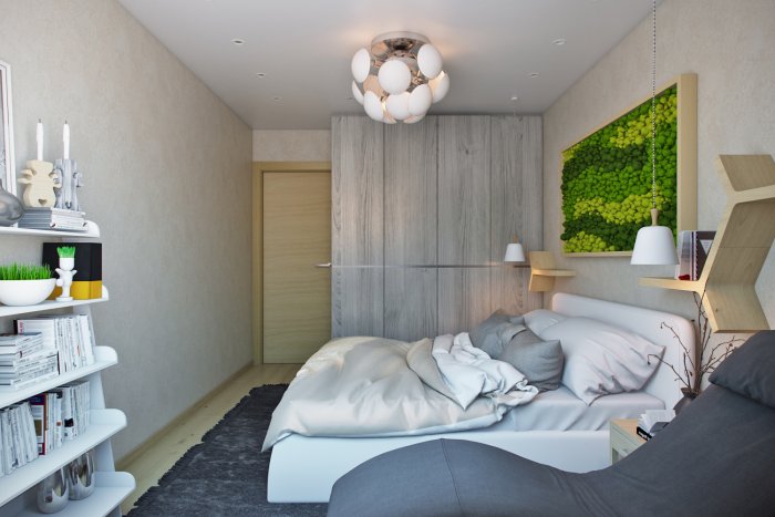 Маленькая спальня в эко стиле