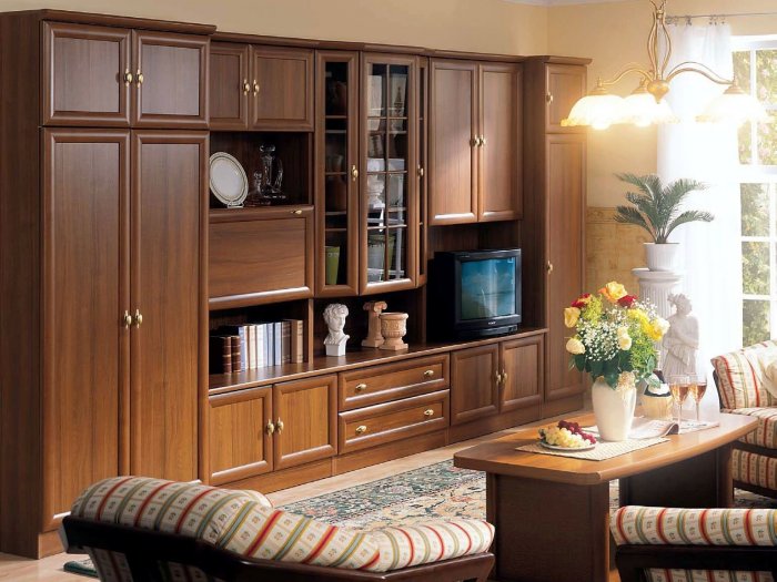 Советская стенка в современном интерьере