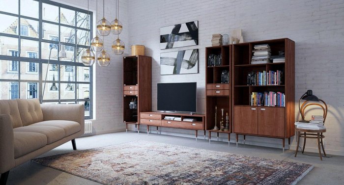 Мебель для гостиной в стиле ретро