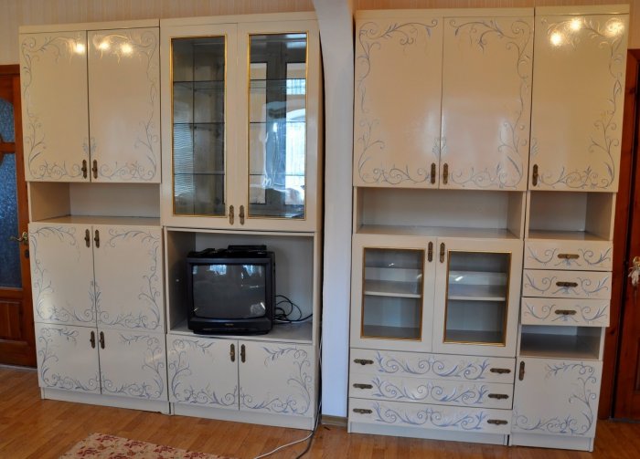 Советская стенка Вега перекраска