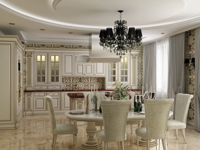 Кухня столовая в классическом стиле