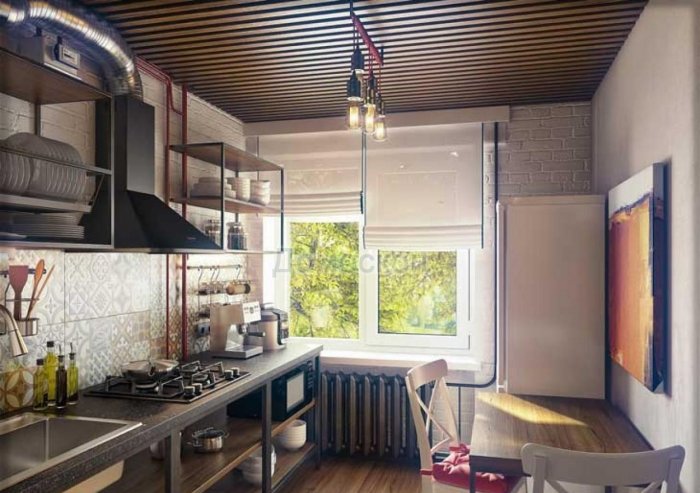 Кухня лофт в хрущевке
