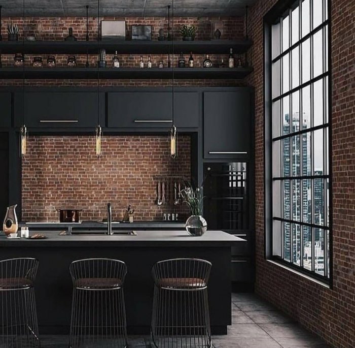 Кухня в стиле Индастриал Шик