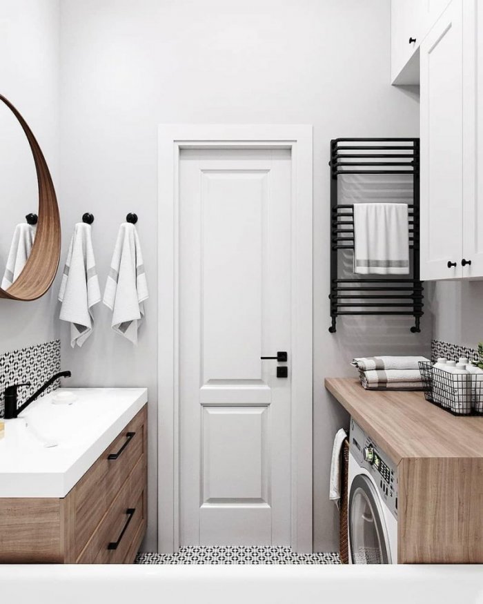 Ванна в скандинавском стиле малогабаритная