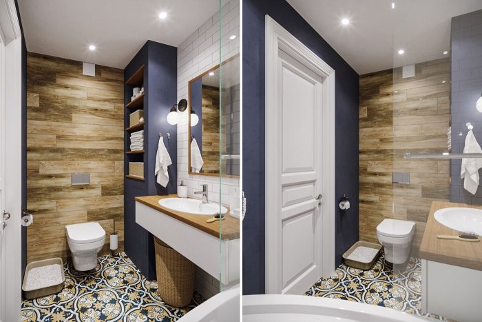 Скандинавский стиль в ванной и туалете