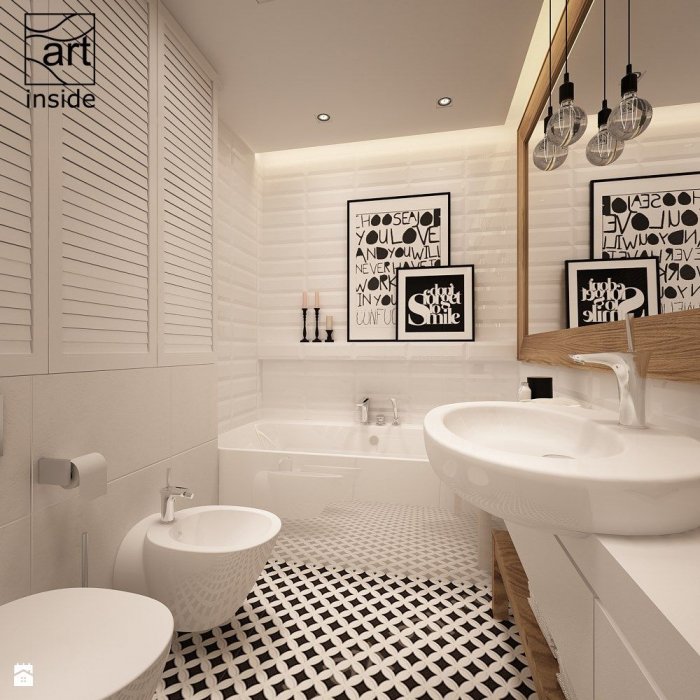 Ванная комната в стиле Сканди