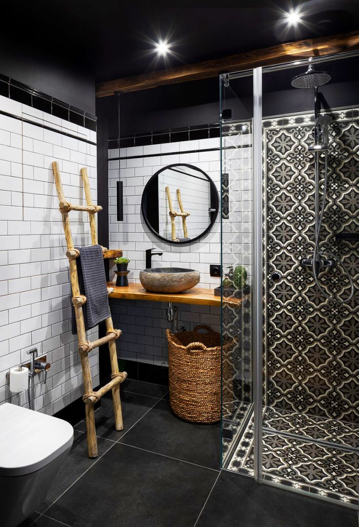 Душевая кабина в стиле лофт