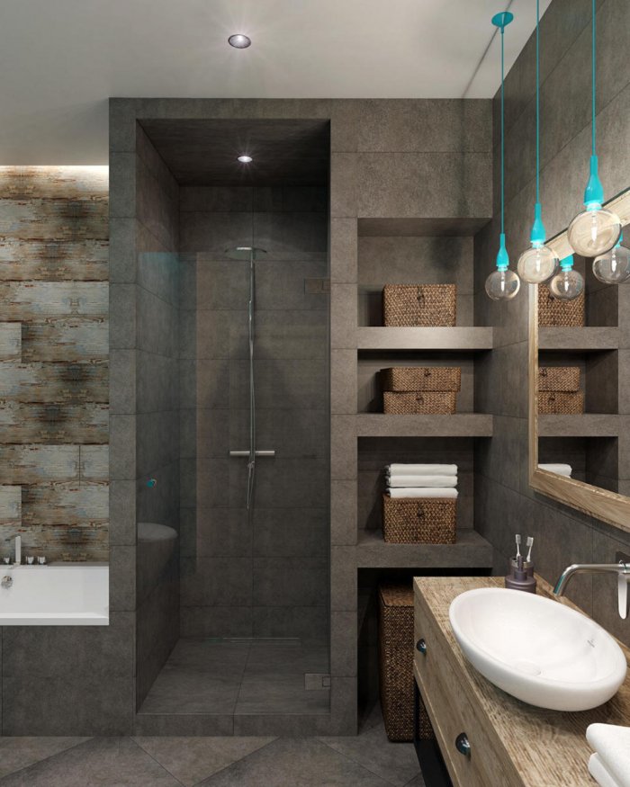 Ванная лофт маленькая