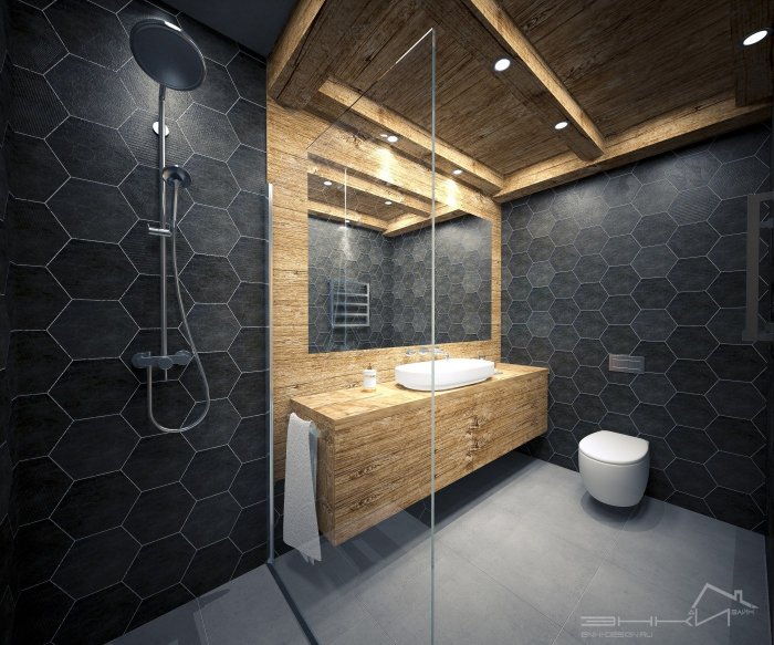 Душевая лофт интерьер