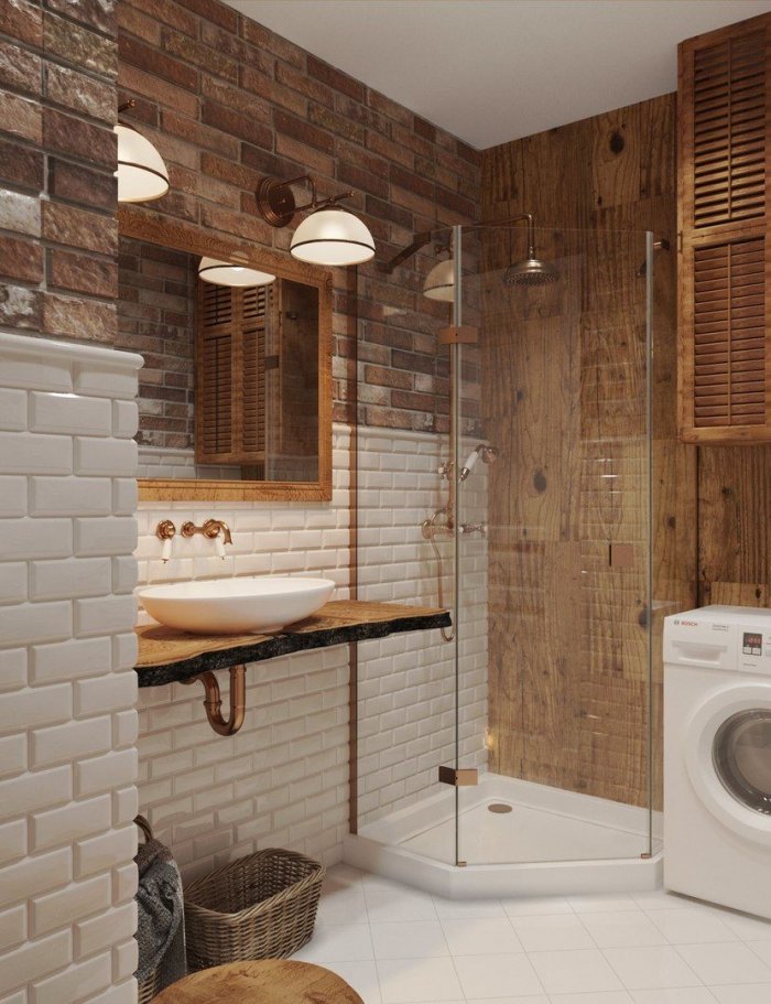 Ванная лофт 4 м2