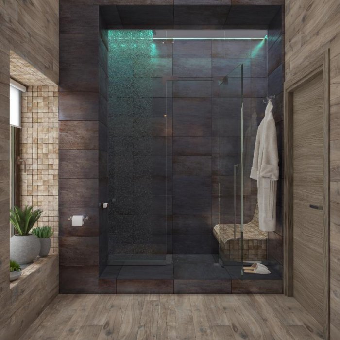 Душевая кабина в стиле лофт