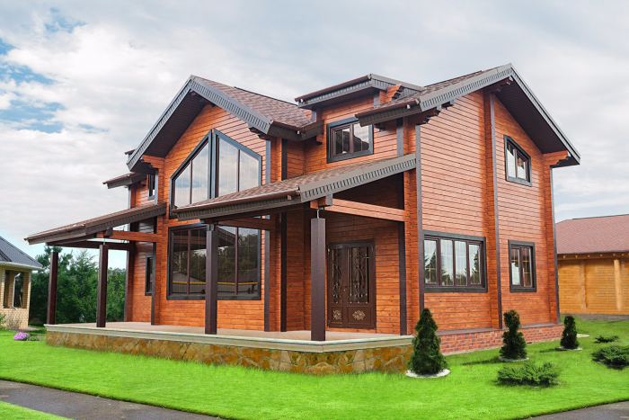 Красивые фасады деревянных домов