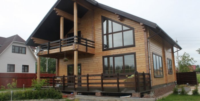 Клееный брус снаружи