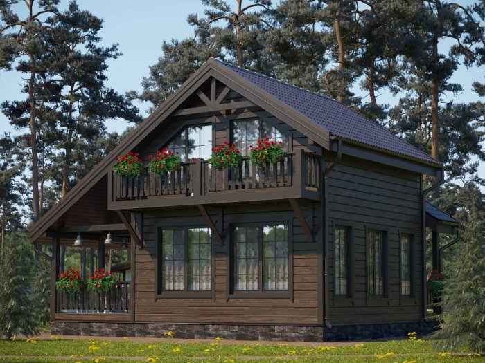 Дом из темного дерева