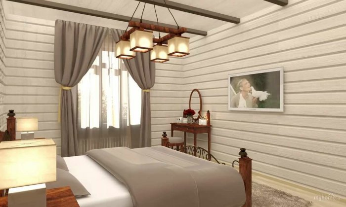 Имитация бруса в интерьере