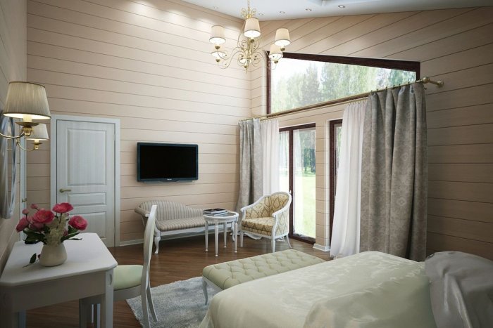 Тиккурила имитация бруса в интерьере