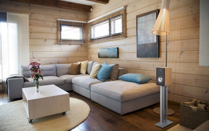 Гостиная из имитации бруса