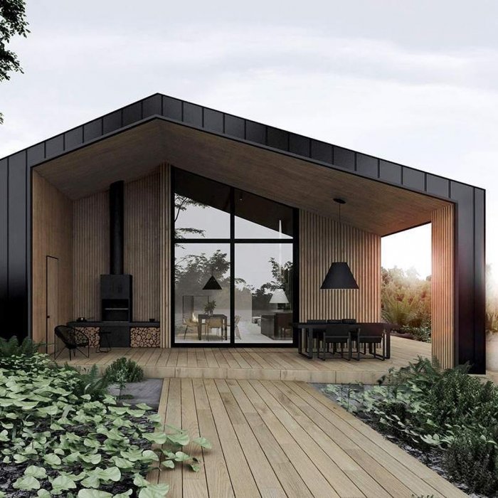 Беседка в стиле барнхаус