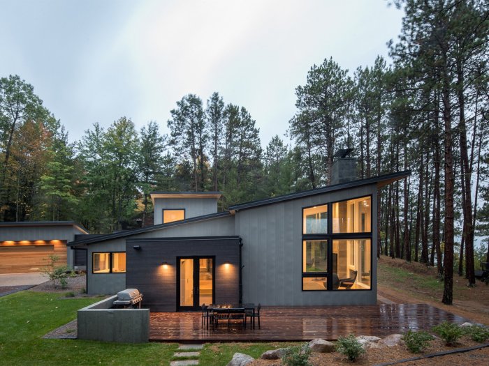 Скандинавский дом с односкатной крышей проекты