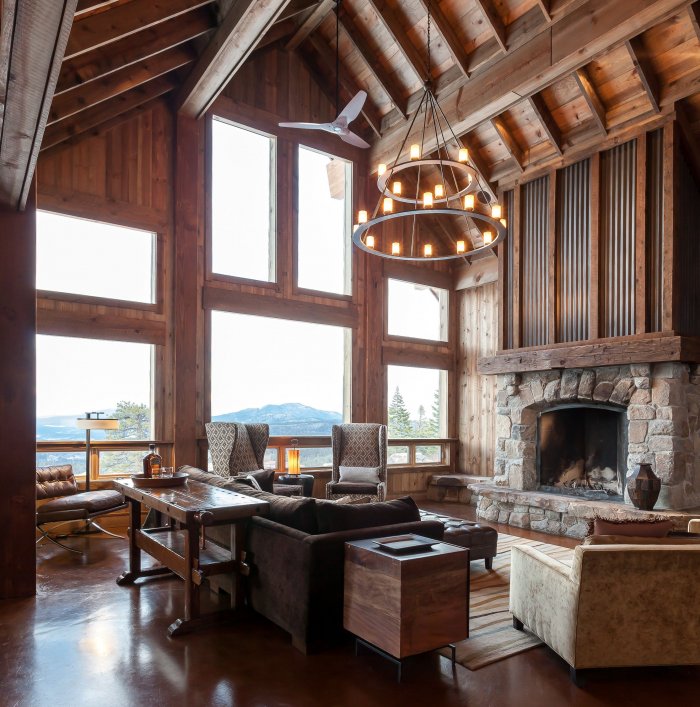 Гостиная в деревянном стиле