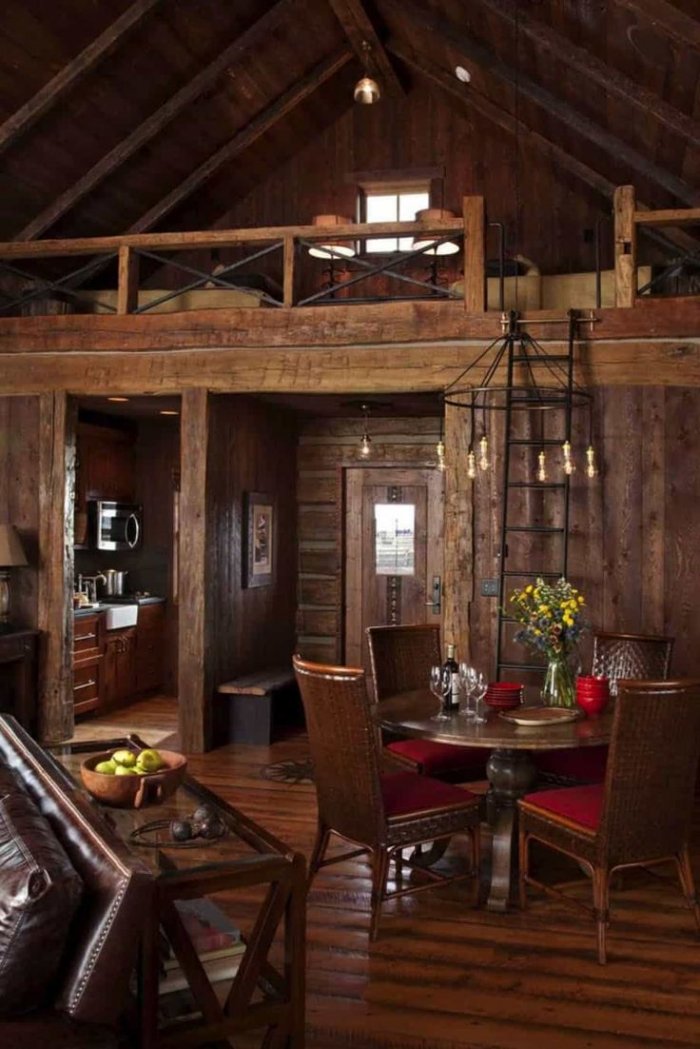 Деревянный домик в стиле Хижина