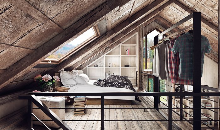 Мансарда в стиле лофт