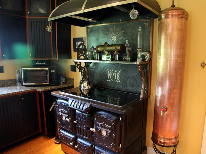 Стимпанк стиль в интерьере кухни