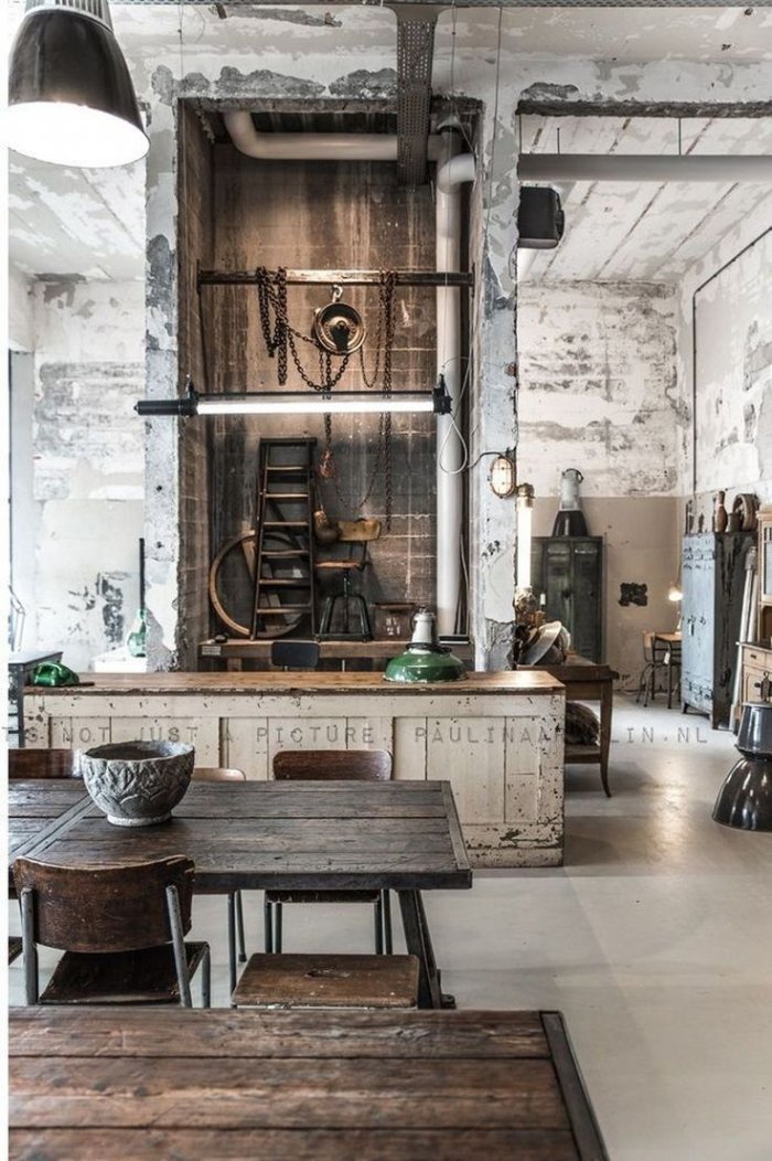 Лофт и индустриал стиль в интерьере кухня