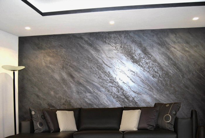 Венецианская штукатурка черный мрамор