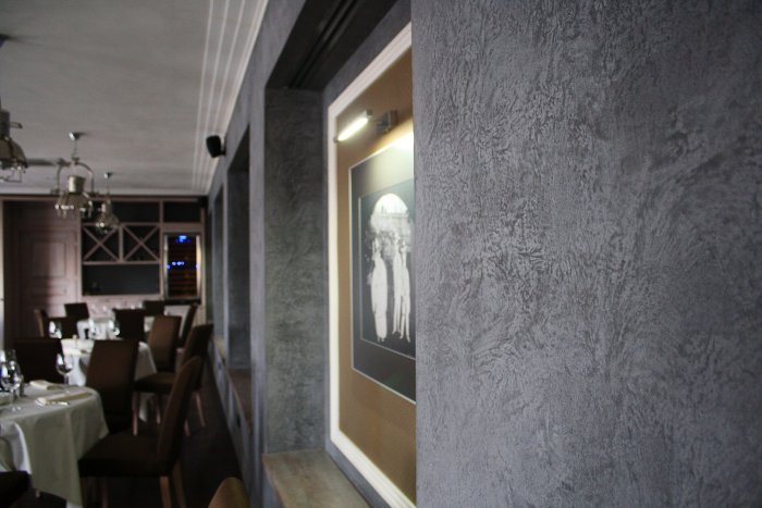Декоративная штукатурка в ресторане