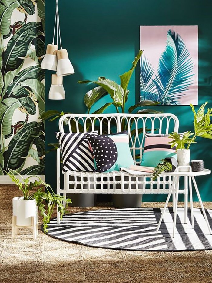 Комната в стиле тропики