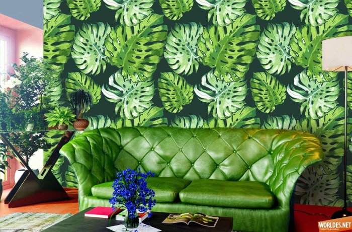 Тропические обои в интерьере