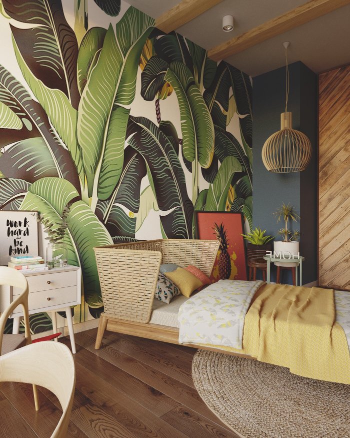 Комната в стиле тропики