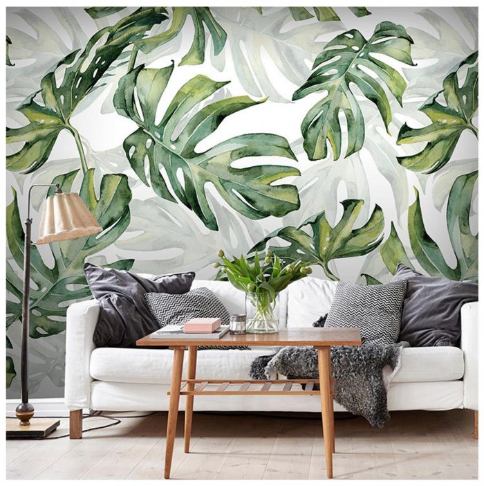 Rainforest Tropical Green leaves Wallpaper Wall Murals