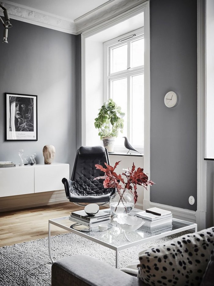 Серо белый интерьер